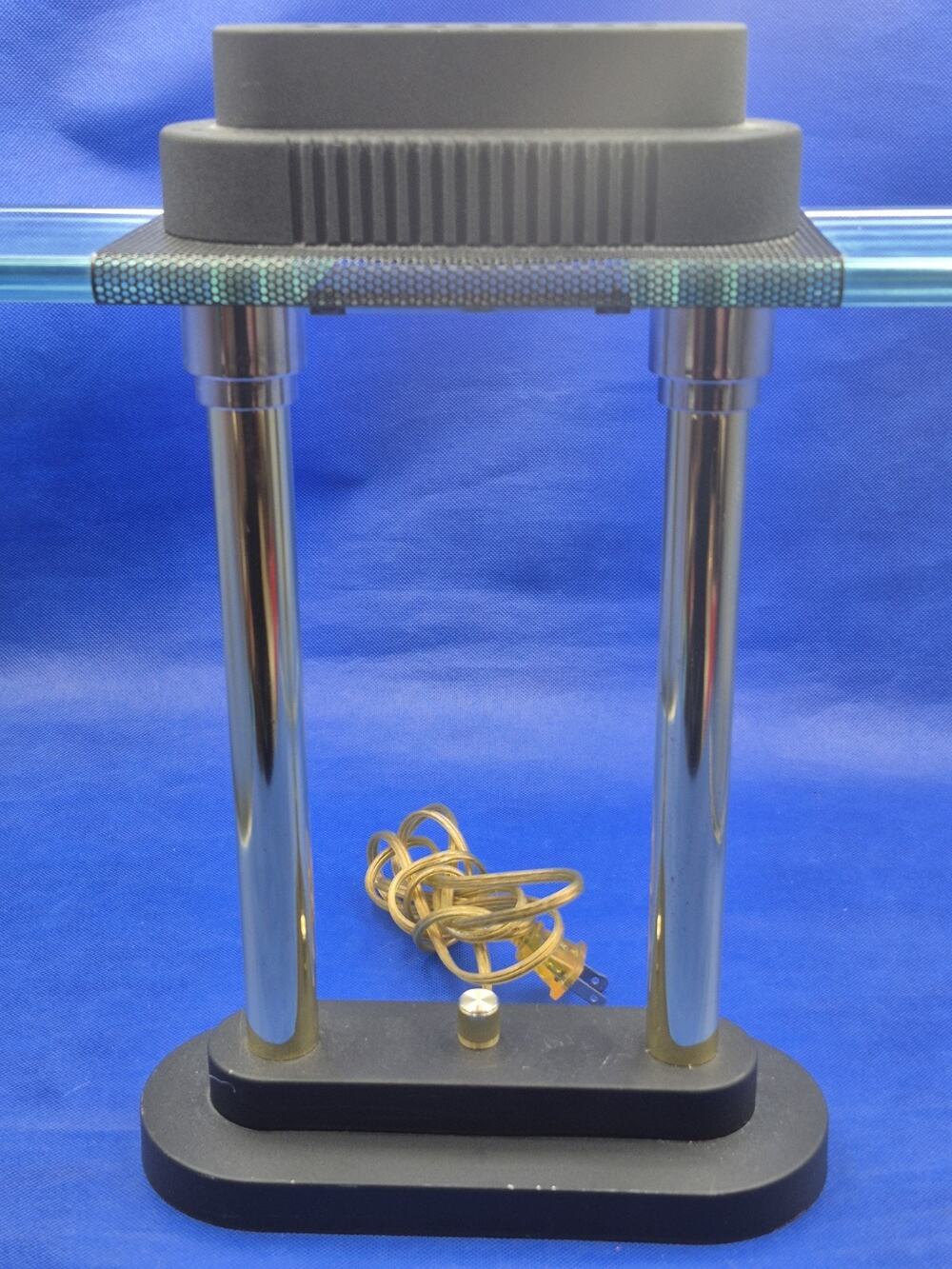 Vintage Sonneman Designed Halogen Bankers Lamp Black Gold 15x18x3"
